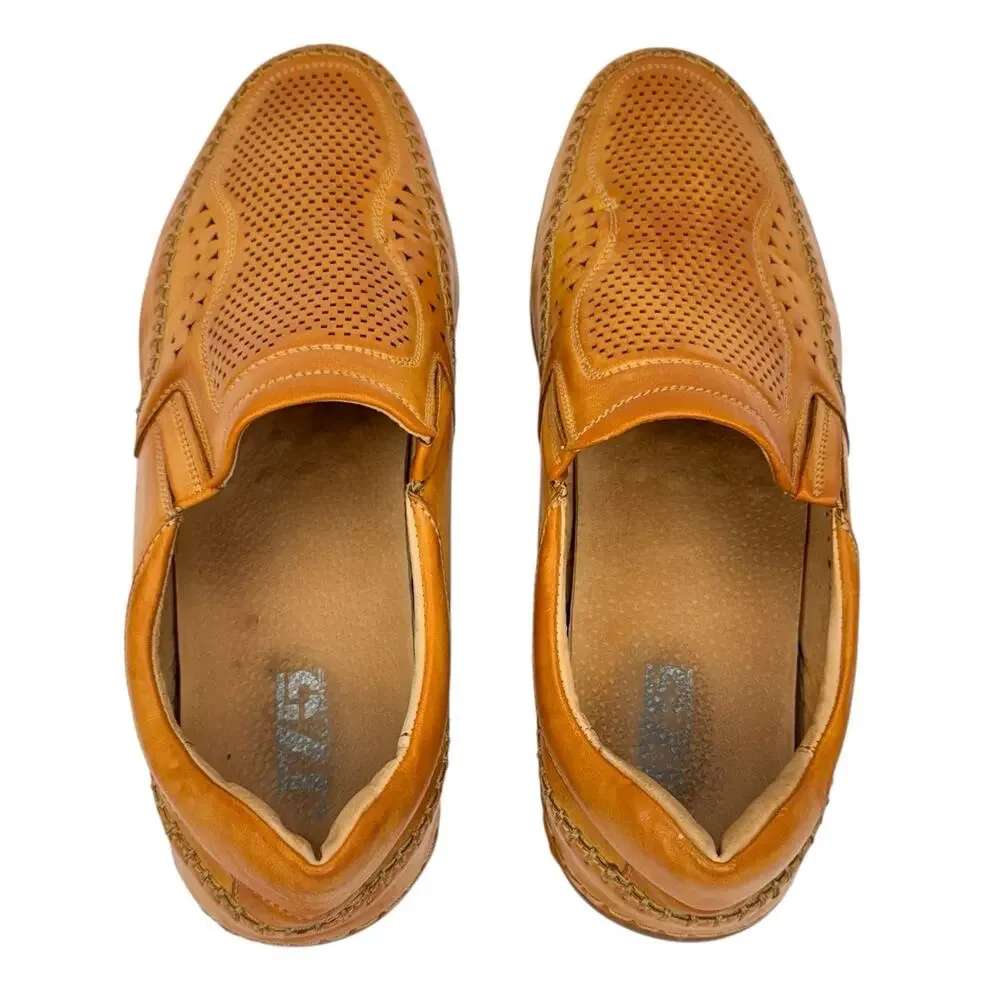 J75 by Jump Faux Leather Perforated Stretch Slip On Loafers Sz 13 Comfort Padded